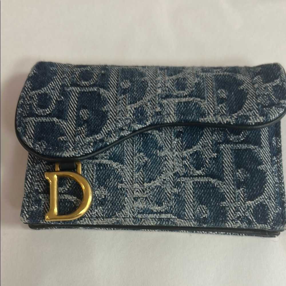 Dior Blue and Gold Wallet